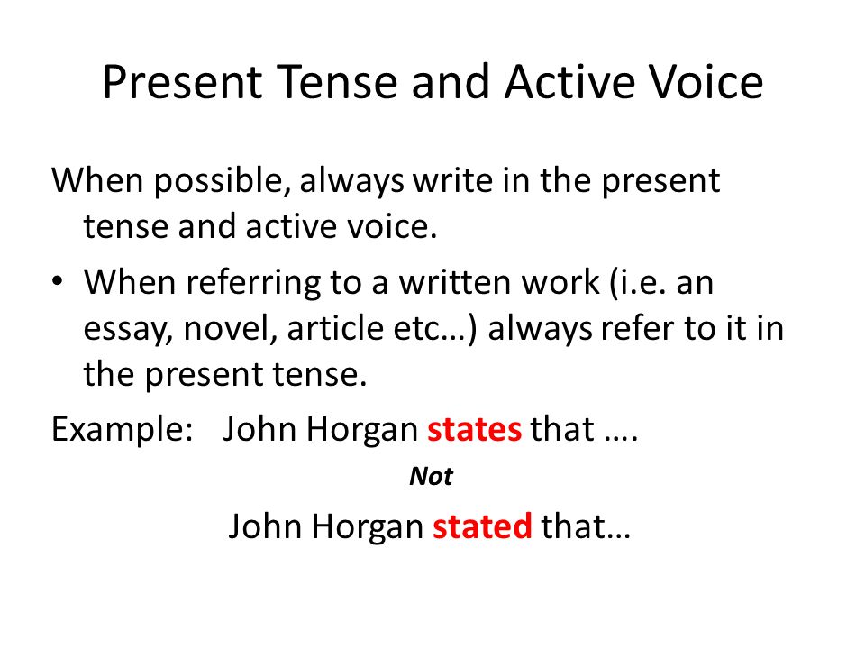 Thesis introduction present or past tense